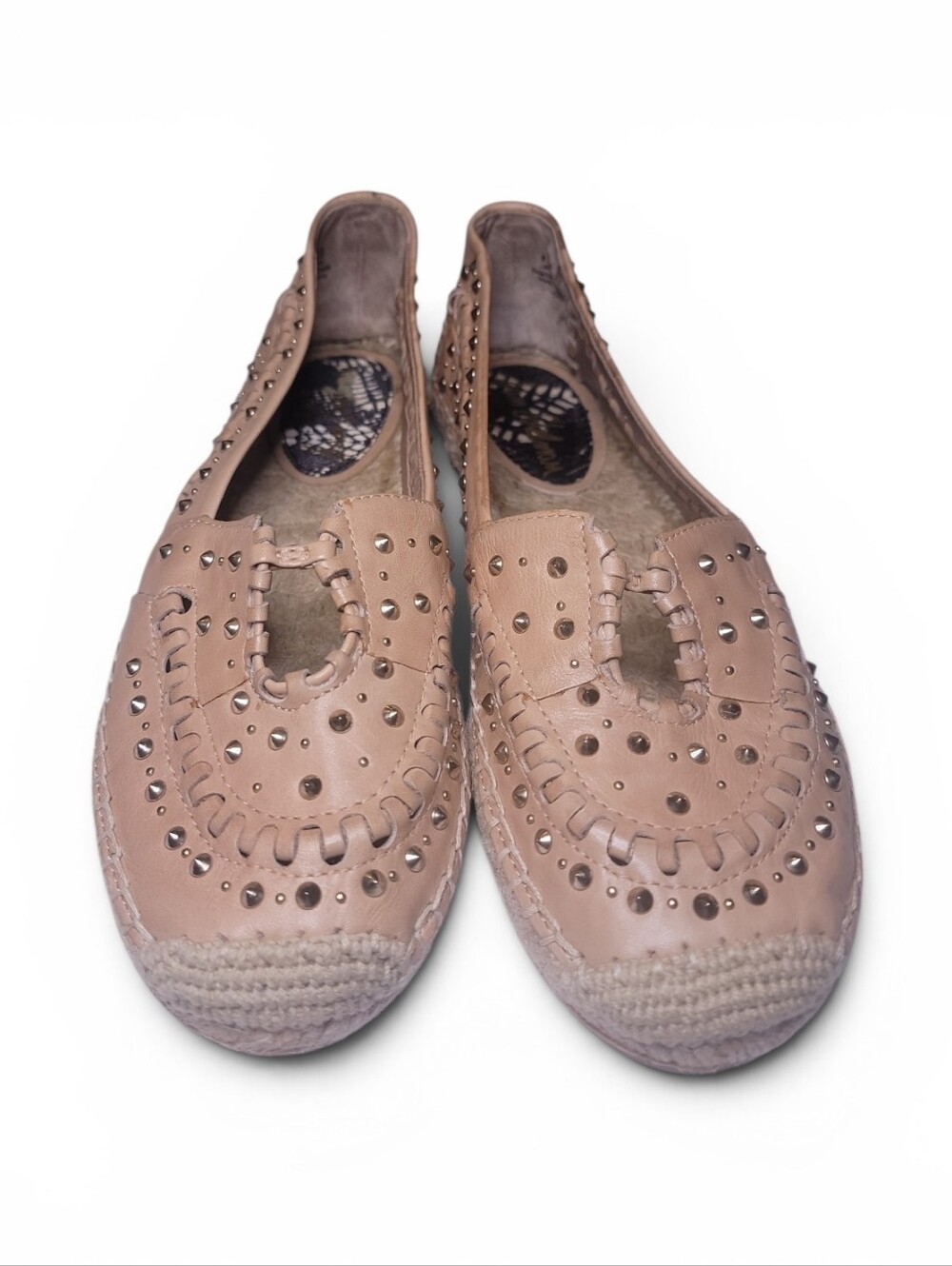 Sam Edelman Studded Braided Espadrille Flats - Tan